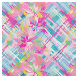 Pastell Karierte Blüten Stoff