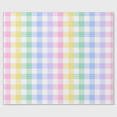 Pastell karierter Regenbogenretro Geschenkpapier (Flach)