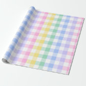 Pastell karierter Regenbogenretro Geschenkpapier (Ungerollt)
