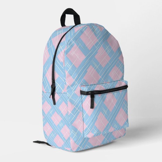 Pastell Karierter Rucksack (Rückseitige Ecke links)