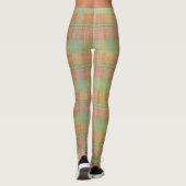 Pastell-Karo-Farbblock Helles Frühling Leggings (Rückseite)