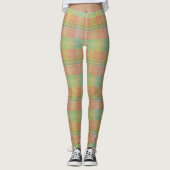Pastell-Karo-Farbblock Helles Frühling Leggings (Vorderseite)