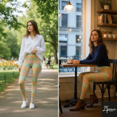 Pastell-Karo-Farbblock Helles Frühling Leggings