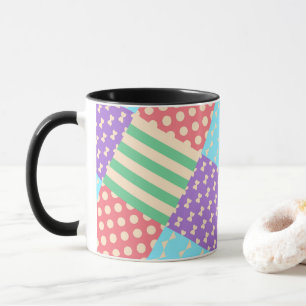 Pastell Karo Streifen Schleife Polka Punkte Geomet Tasse