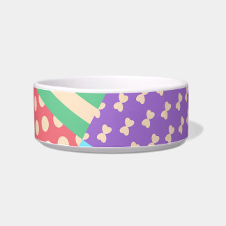 Pastell-Karo-Streifen-Schleife-Punkte-Geometrisch Napf