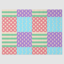 Pastell-Karo-Streifen-Schleife-Punkte-Geometrisch