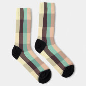 Pastell-Karomuster in horizontal Streifen Socken (Rechts)