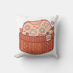 Pastell Kawaii Cozy Gamer Controller Sweater Wurf Kissen