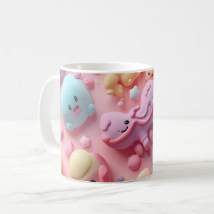 Pastell-Kawaii-Süßigkeiten-Charakter-Kunst Kaffeetasse