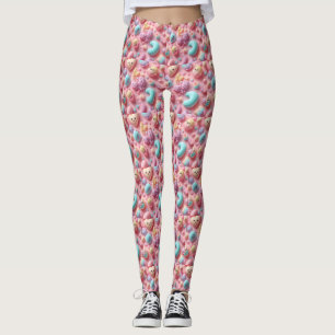 Pastell Kawaii Süßigkeiten Charakter Kunst Leggings