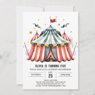 Pastell Kids' Carnival Circus Geburtstag Einladung