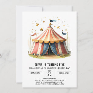 Pastell Kids' Celebration Circus Geburtstag Einladung