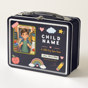 Pastell-Kindergarten-Foto-Schuldesign Metall Brotdose