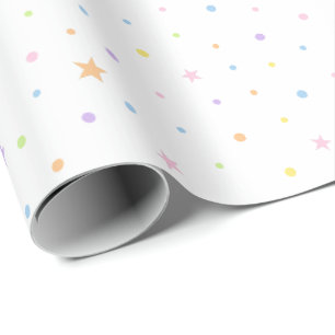 Pastell Konfetti Geburtstagsmuster Weiße Basis Geschenkpapier