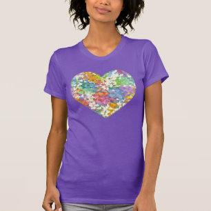 Pastell Konfetti Herzen Lila T-Shirt