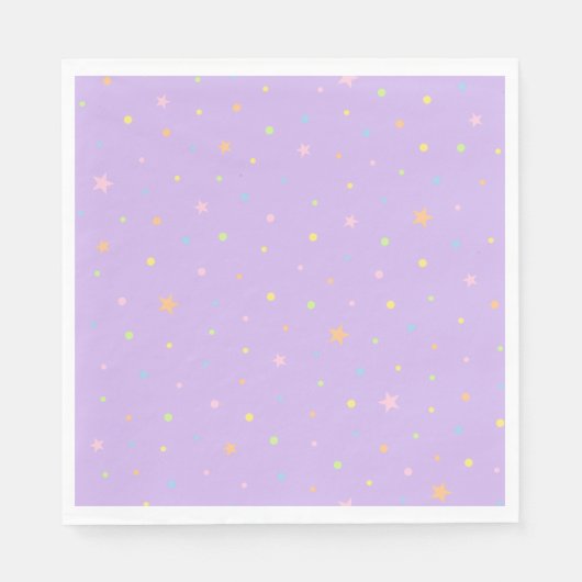 Pastell Konfetti und Sterne Serviette (Vorderseite)