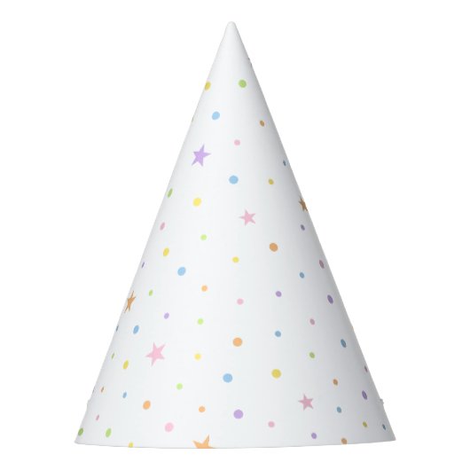 Pastell Konfetti Weiße Partyhut (Vorderseite)