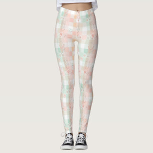 Pastell-Krankenschwester-Leben Karomuster Leggings