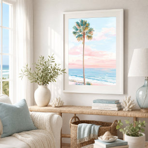 Pastell-Kunstwand am Palm Beach Küstenstil Poster