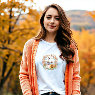 Pastell-Kürbis-Blumen benutzerdefiniert Herbst T-Shirt