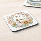 Pastell Kürbis Blütenstürz Getränkeuntersetzer (Linke Seite)