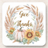 Pastell Kürbis Blütenstürz Getränkeuntersetzer (Vorderseite)