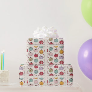 Pastell-Kürbis-Herbst-Verpackungspapier Geschenkpapier