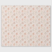 Pastell-Kürbis-Monogramm – Personalisierter Anfang Geschenkpapier (Flach)