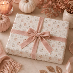 Pastell-Kürbis-Monogramm – Personalisierter Anfang Geschenkpapier