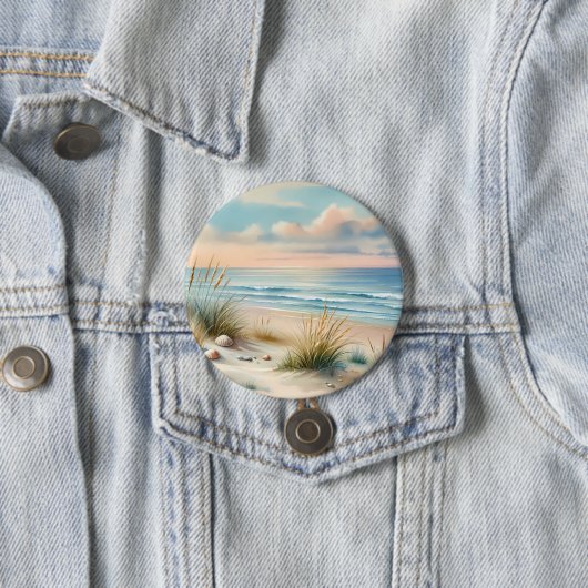 Pastell-Küsten-Dünen-Aquarell Button (Beispiel)