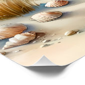 Pastell-Küsten-Dünen-Aquarell Poster (Ecke)