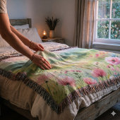 Pastell-Landschaft einer Wildblumenwiese Decke