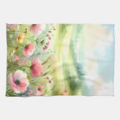 Pastell-Landschaft einer Wildblumenwiese Geschirrtuch (Horizontal)