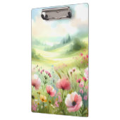 Pastell-Landschaft einer Wildblumenwiese Klemmbrett (Links)