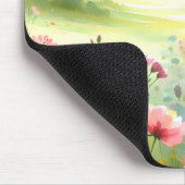 Pastell-Landschaft einer Wildblumenwiese Mousepad (Ecke)