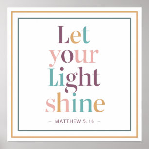 Pastell - Lasst euer Licht leuchten Serif Schriftz Poster