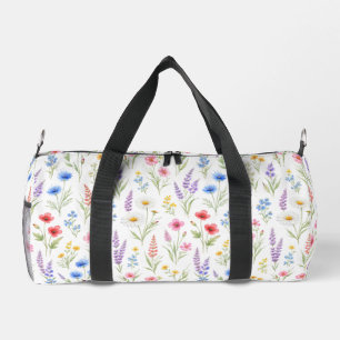 Pastell-Lavendel-Blau-Lachs-Rosa-Wildblume Duffle Bag