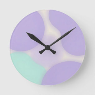 Pastell-Lavendel-Kleckse Organisches Abstraktum Runde Wanduhr