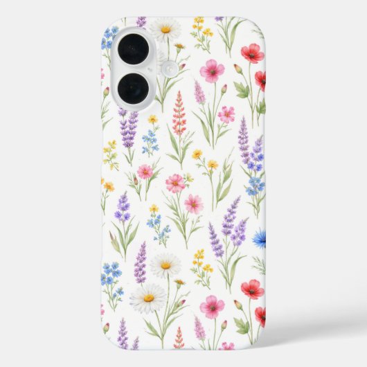 Pastell-Lavendel-Rosa-Wildblumen Case-Mate iPhone Hülle (Rückseite)