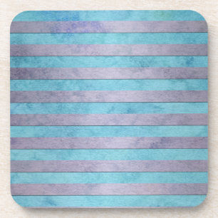 Pastell-Lavendel- und Blaugrün-Streifenmuster Untersetzer