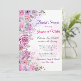 Pastell-Lavendel und Blush-Pink-Brautjunggesellinn Einladung