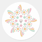 Pastell-Lebensbaum-Mandala Runder Aufkleber (Vorderseite)