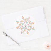 Pastell-Lebensbaum-Mandala Runder Aufkleber (Umschlag)