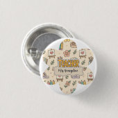 Pastell-Lehrer-Schulbedarf-Muster Button (Vorne & Hinten)