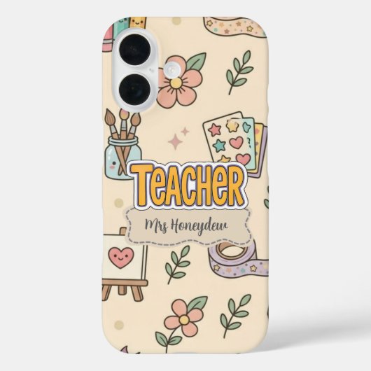 Pastell-Lehrer-Schulbedarf-Muster Case-Mate iPhone Hülle (Rückseite)