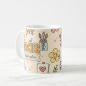 Pastell-Lehrer-Schulbedarf-Muster Kaffeetasse (Vorderseite Links)
