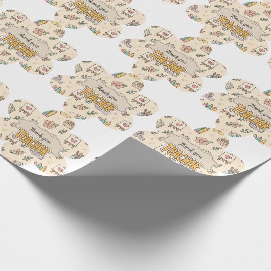 Pastell-Lehrer-Schulbedarfsmuster Geschenkpapier (Ecke)