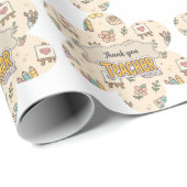 Pastell-Lehrer-Schulbedarfsmuster Geschenkpapier (Rolleneckpunkt)