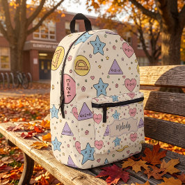 Pastell-Lehrerin  Schule Mathe Formen Bedruckter Rucksack