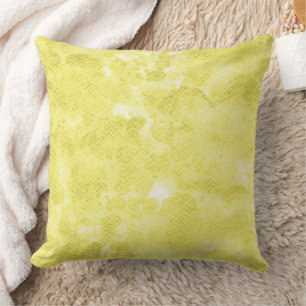 Pastell-Lemongelb-Wasserfarben-Waschung Kissen